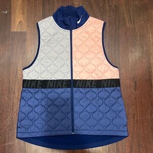 Nike Colorblock Quilted Vest in Blue, Pink, and Gray